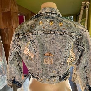 So cool! One of a kind vintage jean jacket with studs and